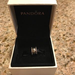 Authentic Pandora Beveled Silver Clip